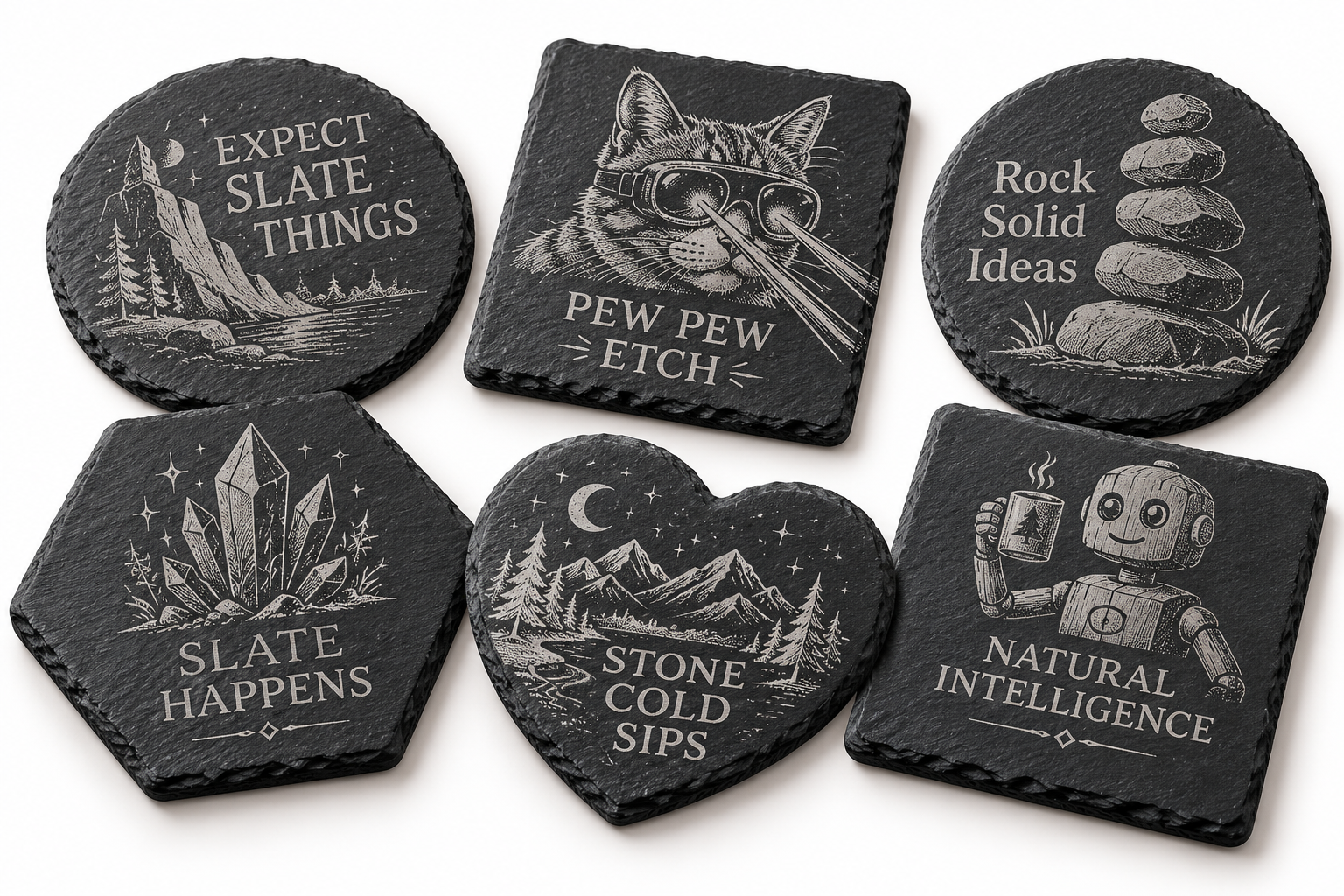 Quirky Slate Coasters